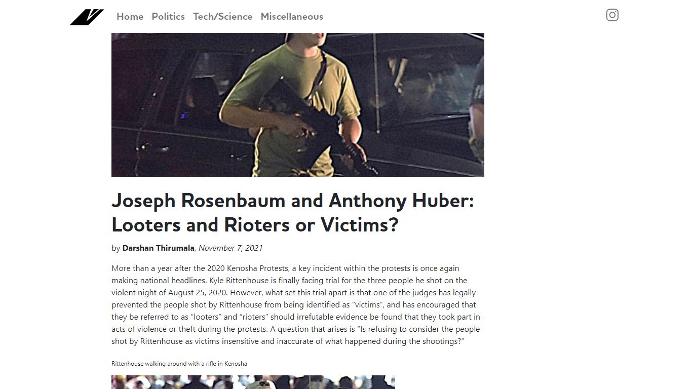 Joseph Rosenbaum and Anthony Huber: Looters and Rioters or Victims ...